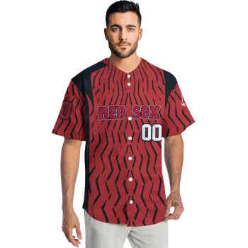 personalized boston red sox chevron rhythm red jersey fashion forward
