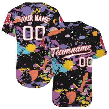 personalized boston red sox paint splatter black jersey best selling