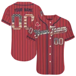 personalized boston red sox vertical stripes red jersey best selling