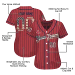personalized boston red sox vertical stripes red jersey best selling