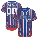 personalized chicago cubs blazing stripes blue jersey best selling