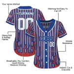 personalized chicago cubs blazing stripes blue jersey best selling