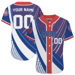 personalized chicago cubs curved stripes blue white jersey best selling