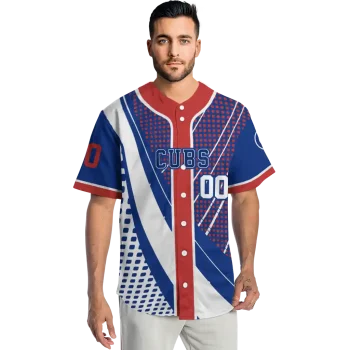 personalized chicago cubs curved stripes blue white jersey fashion forward
