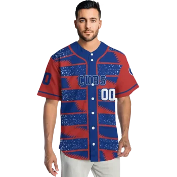 personalized chicago cubs edgy stripes blue jersey fashion forward