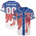 personalized chicago cubs pattern drip blue white jersey best selling