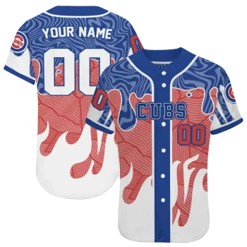 personalized chicago cubs pattern drip blue white jersey best selling