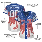 personalized chicago cubs pattern drip blue white jersey best selling