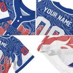 personalized chicago cubs pattern drip blue white jersey best selling