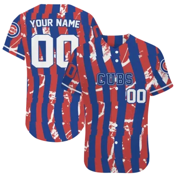 personalized chicago cubs stripe paint blue jersey best selling