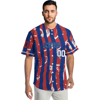 personalized chicago cubs stripe paint blue jersey fashion forward