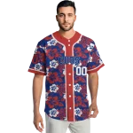 personalized chicago cubs tropical hibiscus red jersey best selling