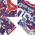 personalized chicago cubs tropical hibiscus red jersey best selling
