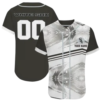 personalized chicago white sox arrow fade black white jersey best selling
