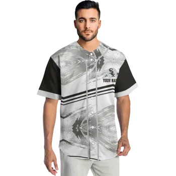 personalized chicago white sox arrow fade black white jersey fashion forward