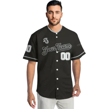personalized chicago white sox plain classic black jersey fashion forward