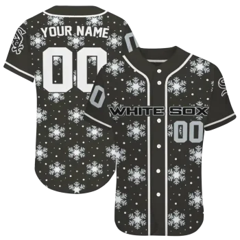 personalized chicago white sox snowflake festive black jersey best selling