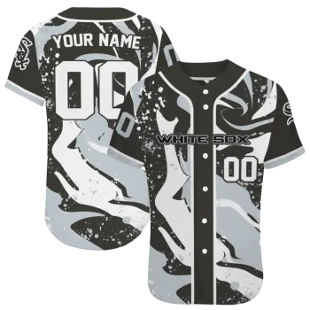 personalized chicago white sox splash swirl black jersey best selling