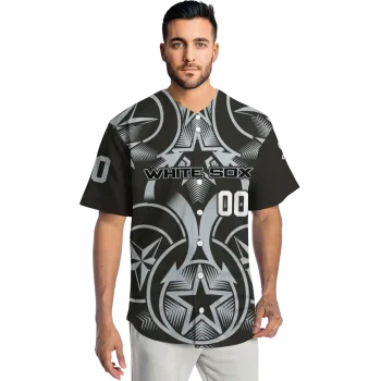 personalized chicago white sox star circle black jersey fashion forward
