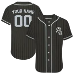 personalized chicago white sox stripe pattern black jersey best selling