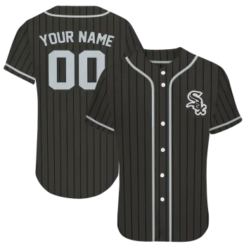 personalized chicago white sox stripe pattern black jersey best selling
