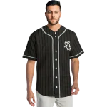 personalized chicago white sox stripe pattern black jersey best selling