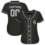 personalized chicago white sox stripe pattern black jersey best selling