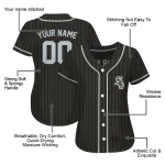 personalized chicago white sox stripe pattern black jersey best selling