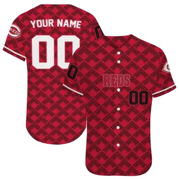 personalized cincinnati reds chevron interlock red jersey best selling