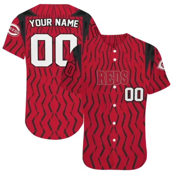 personalized cincinnati reds chevron rhythm red jersey best selling