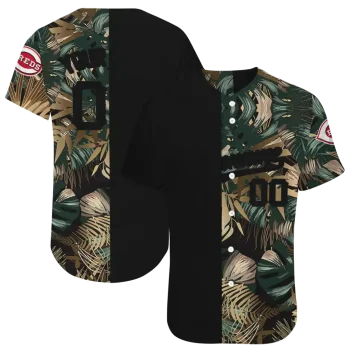personalized cincinnati reds tropical foliage black jersey best selling