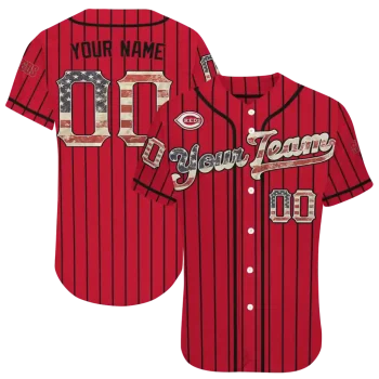 personalized cincinnati reds vertical stripes red jersey best selling