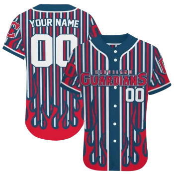 personalized cleveland guardians blazing stripes navy blue jersey best selling