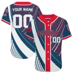 personalized cleveland guardians curved stripes navy blue white jersey best selling