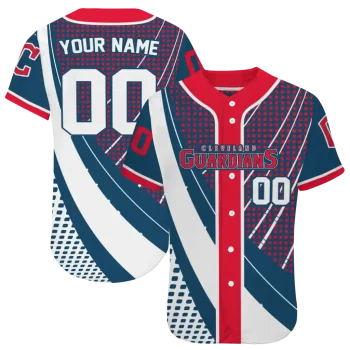 personalized cleveland guardians curved stripes navy blue white jersey best selling