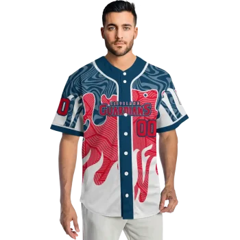 personalized cleveland guardians pattern drip navy blue white jersey fashion forward