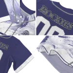 personalized colorado rockies arrow fade blue white jersey best selling