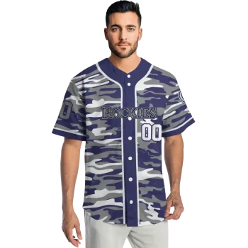 personalized colorado rockies camo splash blue jersey fashion forward