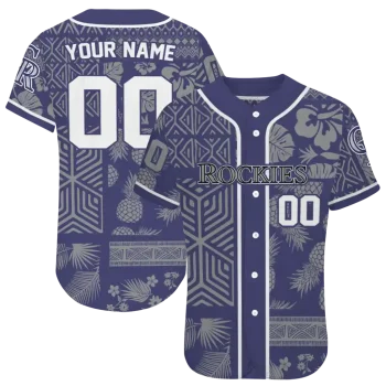 personalized colorado rockies pineapple palm geo blue jersey best selling