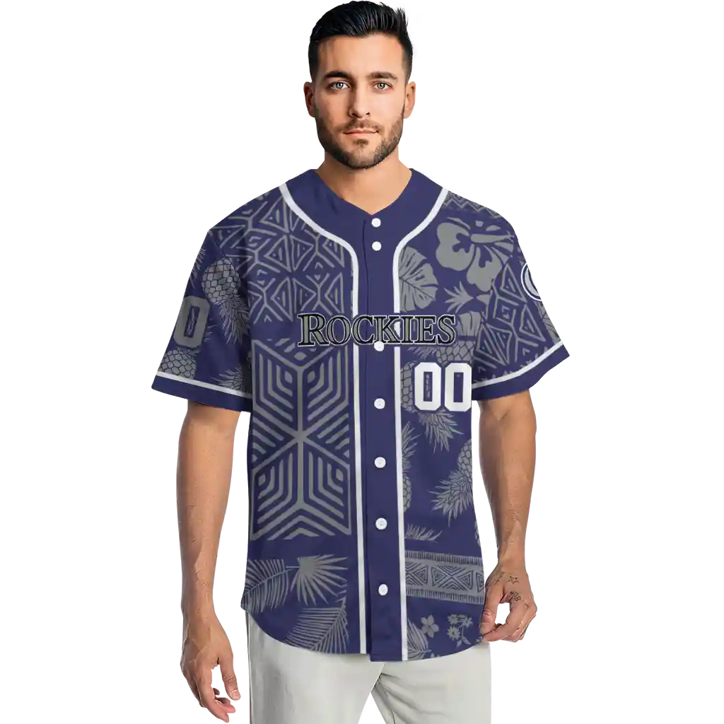 personalized colorado rockies pineapple palm geo blue jersey fashion forward personalized colorado rockies pineapple palm geo blue jersey fashion forward
