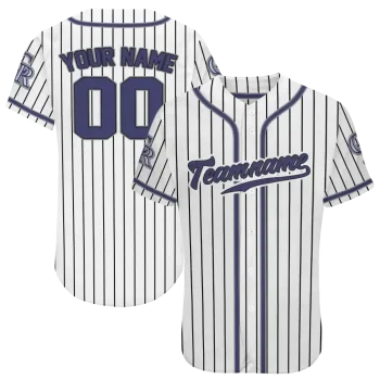 personalized colorado rockies pinstripe lines white jersey best selling