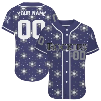 personalized colorado rockies snowflake festive blue jersey best selling