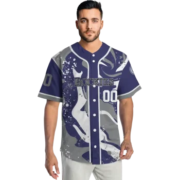 personalized colorado rockies splash swirl blue jersey fashion forward