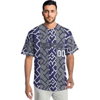 personalized colorado rockies squares grid blue jersey fashion forward