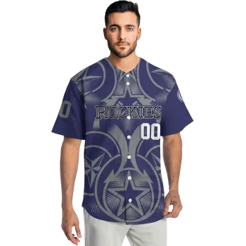 personalized colorado rockies star circle blue jersey fashion forward