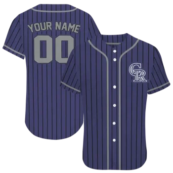 personalized colorado rockies stripe pattern blue jersey best selling