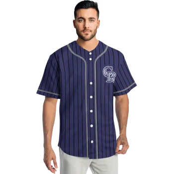 personalized colorado rockies stripe pattern blue jersey fashion forward