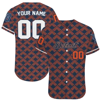 personalized detroit tigers chevron interlock navy jersey best selling