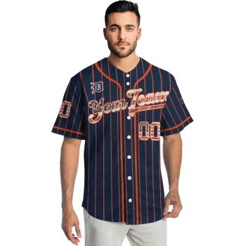 personalized detroit tigers vertical stripes navy jersey fashion forward