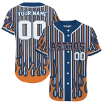personalized houston astros blazing stripes blue jersey best selling